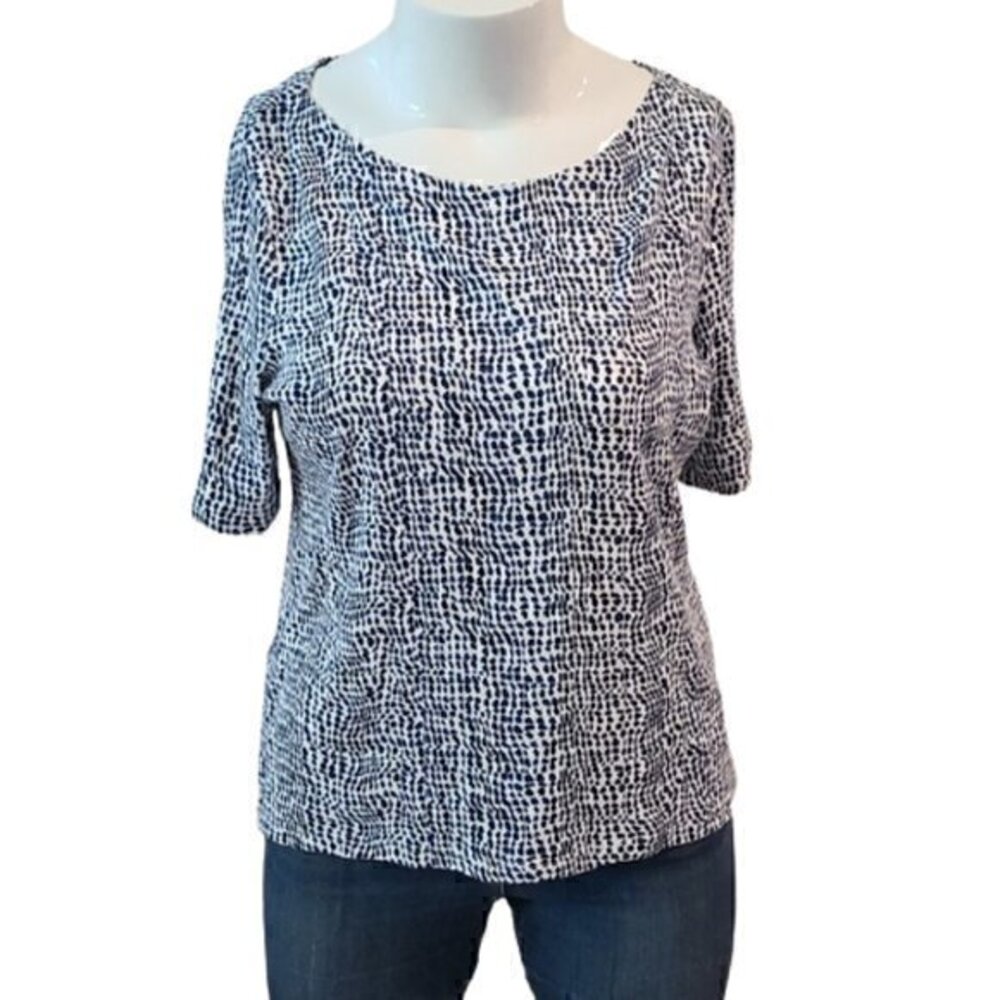 [Chico's] Blue Bateau-Boat Neck Top - Size 3 (XL)
